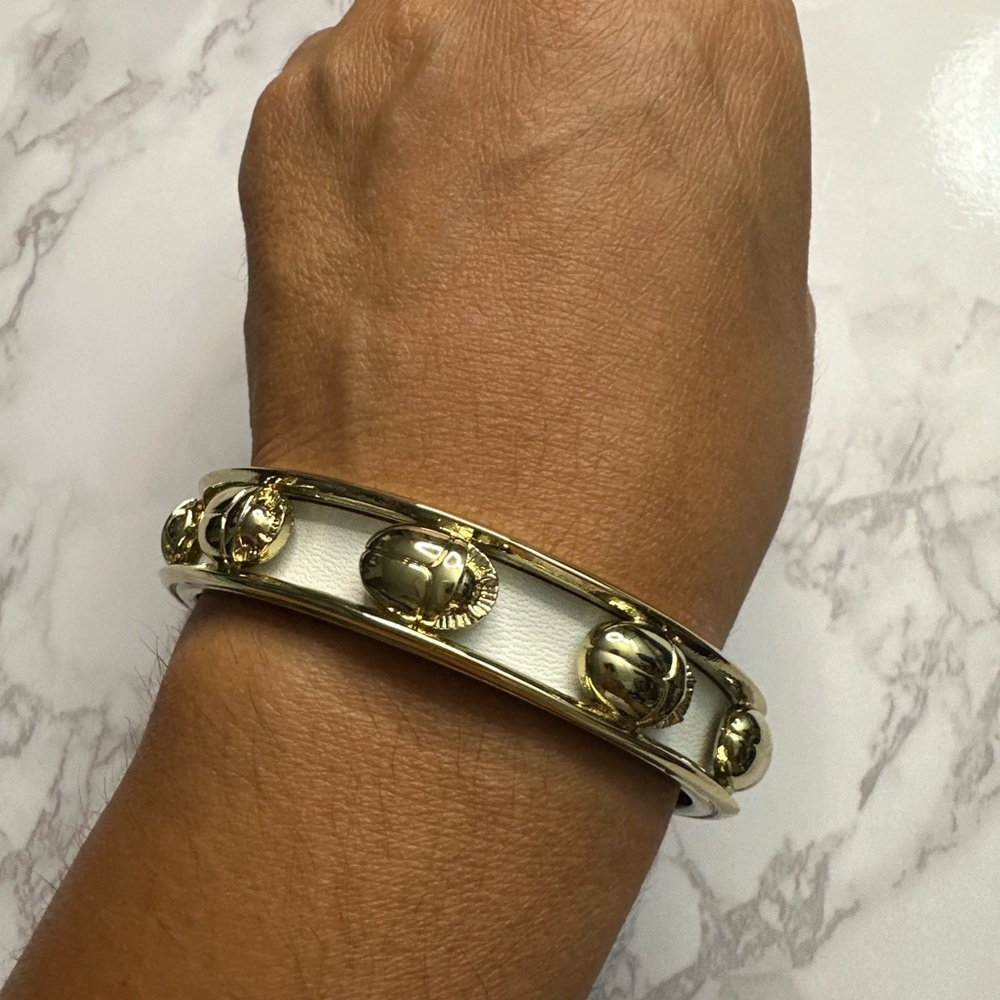 House of Harlow 1960 Gold and White Bracelet